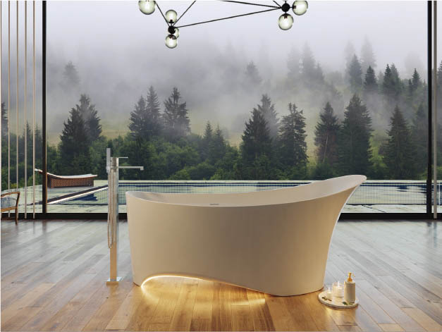 Freestanding Bathtub with Bath Spout